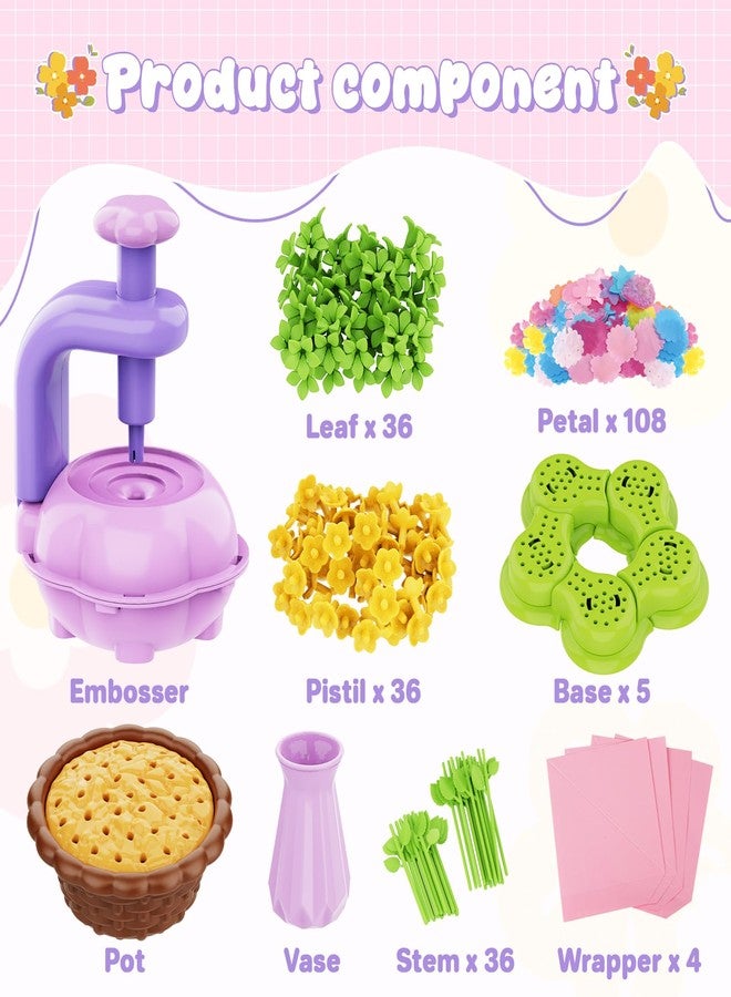 Zappyway Fabric Flower Bouquets Toys - Creative DIY Crafts for Girls Ages 4-8, Unique Floral Market Toy, Inspiring Arts & Crafts Educational Set, Perfect for Preschool Learning and Birthday Gifts - Image 2